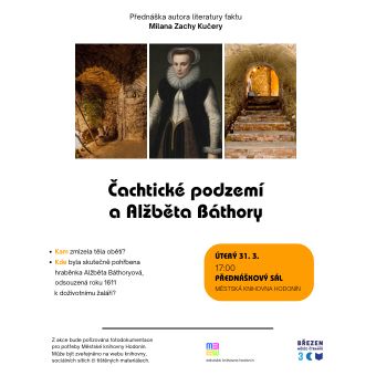 Kdo by neznal Čachtický hrad a jeho temnou paní? Spolu s autorem literatury faktu Milanem Zachou Kučerou se vydáme do tajemného čachtického podzemí. Kam zmizela těla obětí? Kde byla skutečně pohřbena hraběnka Alžběta Báthoryová, odsouzená roku 1611 k doživotnímu žaláři? Záhada, která přetrvává už více než čtyři století.